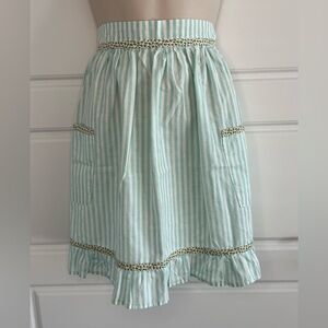 Vintage Handmade 1/2 Apron Mixed Print Whimsical Striped Floral